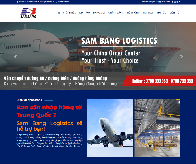 Thiết kế website nhập hàng logistics tại Cần Thơ và lập trình ứng dụng CRM đi kèm